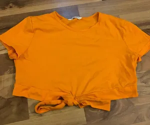 SheIn Orange crop top thumbnail 1