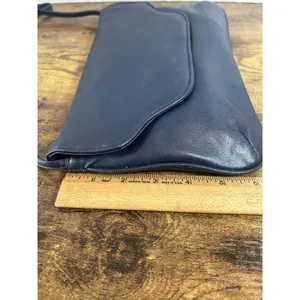 Vintage Navy Blue Shoulder Bag Clutch Purse Korea Snap Closure Retro Handbag Mod thumbnail 10