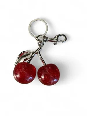 NWOT Red Cherry Keychain Bag Charm thumbnail 2