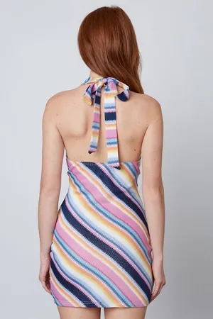 Cotton Candy LA Striped Halter Dress thumbnail 2