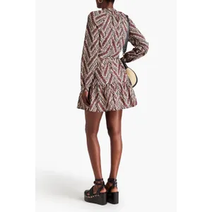 Veronica‎ Beard Georgia Belted Printed Cotton Mousseline Mini Shirt Dress Size 6 thumbnail 9