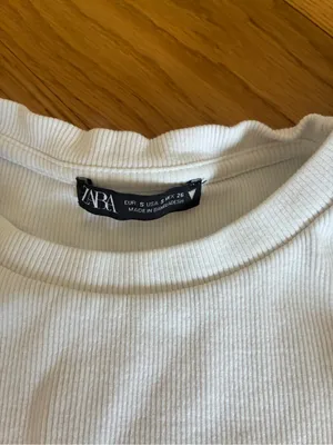 Zara Cream Ruffled Sleeve Ribbed Tank Top Womens Size Small thumbnail 2
