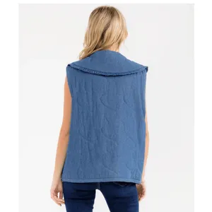 In the beginning | quilted tie denim vest thumbnail 3