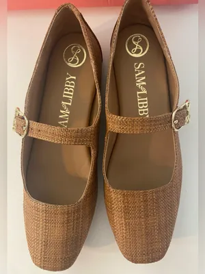 NWT Sam & Libby Women’s Fredi Tan Textured Mary Jane Flats with Buckle thumbnail 15