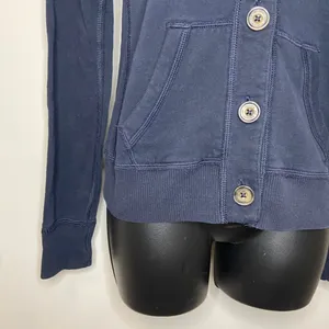 Hollister Navy Blue Button Front Sweater Size Medium thumbnail 3