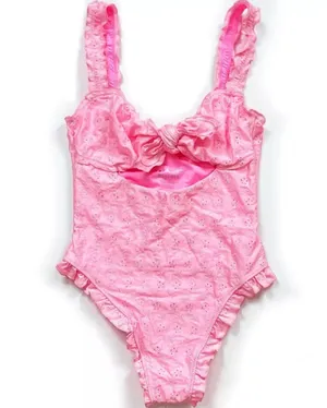 Frankie's Lucia Eyelet NWT Size Medium Pink Swim Swimwear thumbnail 1
