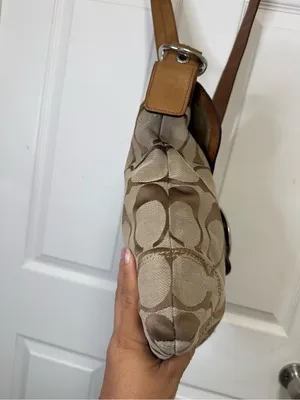 Coach Vintage Tan and Brown Signature Canvas Crossbody Bag thumbnail 5