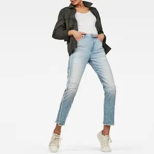 G Star Raw 3301 Jeans Size 28 Blue High Waist‎ Frayed Straight Crop Alternative thumbnail 13