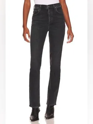 Agolde Freya High Rise Slim Jeans Charcoal Black Gray Womens Size 29‎ thumbnail 6