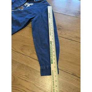 Keren Hart Denim Shirt Women‎ Size Small Embroidered Long Sleeve Safari Read thumbnail 13