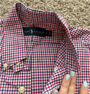 Ralph Lauren Red & Blue Check Button-Down Shirt thumbnail 3