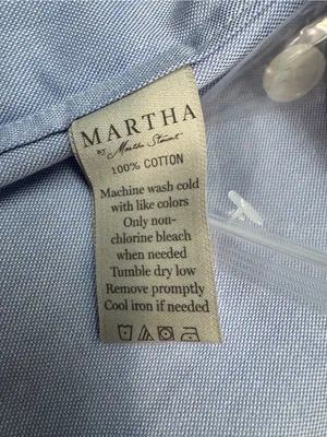 Martha Stewart women’s the relaxed classic fit Light Blue Button-Down Shirt NWT thumbnail 5