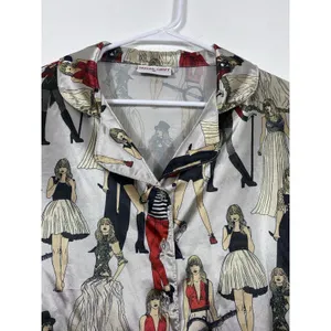 Taylor Swift Pajama Shirt Size M Multicolored AOP Red Taylor's Version Eras thumbnail 5