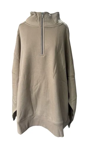 Xersion Women's Plus 2X Oversized Half Zip Pullover Sweatshirt Tan NEW thumbnail 1