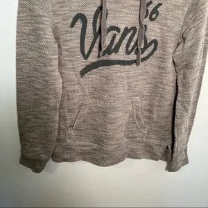 Vans Women's Size XS Hoodie Hooded Sweatshirt Gray Green Knit Kangaroo Pocket thumbnail 4