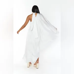 SHOW ME YOUR MUMU Rhea One Shoulder Dress In Ivory Luxe Satin thumbnail 4