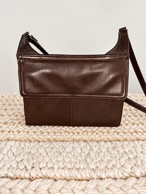 Vintage Fossil Brown Leather Organizer Crossbody Bag Wallet Purse Y2K thumbnail 3