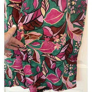 100% Linen Cynthia Rowley Palazzo Pant MED 30x28 Tropical Floral‎ Flowy Loose thumbnail 4