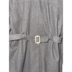 Apt. 9 Womens Pea Coat XL Charcoal Grey Wool Blend Belted Back Dark Academia thumbnail 4