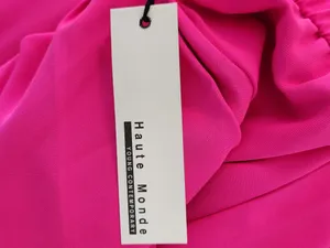Haute Monde Neon Pink Wide Leg Trouser Pants Size Medium NWT thumbnail 10