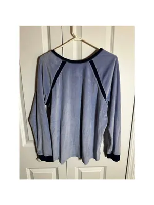 Cuddl Duds Pajamas Set L Blue Yellow Ultra Plush Velvet Fleece thumbnail 2