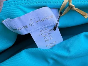 House of Harlow 1960 Turquoise Green Strapless Bodycon Midi Dress Double Lined thumbnail 3