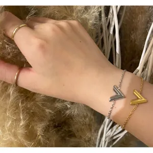 Dainty Yellow Gold Filled V-Shape‎ Bracelet, 7-9” thumbnail 4
