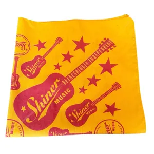 Shiner Music Festival Gold Red Guitar Star Square Scarf Bandana thumbnail 5