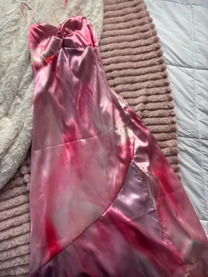 Pink Satin Vacation Dress thumbnail 2