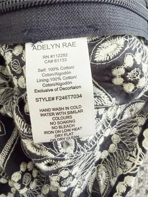 ADELYN RAE‎ Seriana Embroidered Top Navy and White Flutter Sleeves Small thumbnail 6