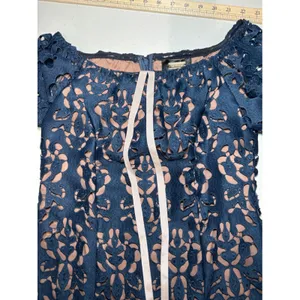 Alexia Admor NWT Navy Lace Off Shoulder Dress 10 Bell Sleeve Cocktail thumbnail 6