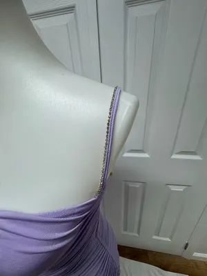 Lucy in the Sky- Rhinestone Strap Maxi Dress in Lilac -Size S- NEW Without Tags. thumbnail 6