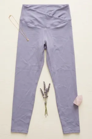 Unbranded Gray V-Crossover Waistband Leggings Yoga‎ Athletic Pants thumbnail 1