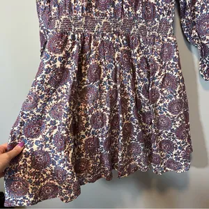 J. Crew Palermo Smocked Waist Mini Dress‎ in Floral Bouquet Linen Medium thumbnail 7