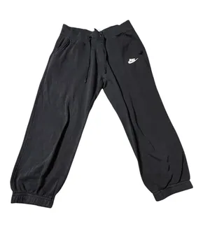 Nike Women XS Sportswear Club Fleece Black Oversized Jogger Sweatpants thumbnail 1