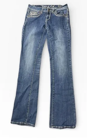 Grace in LA Jeans Size 5/26 TALL Bootcut Embellished Denim Bling Y2K Western‎ thumbnail 1
