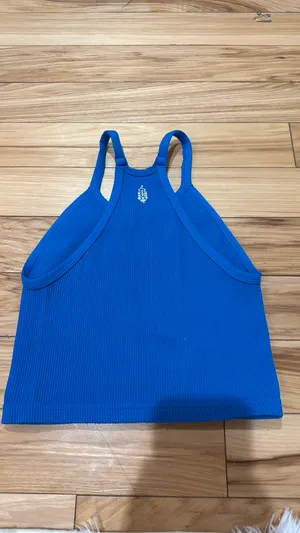 Free People Movement Ribbed Tank Blue thumbnail 4