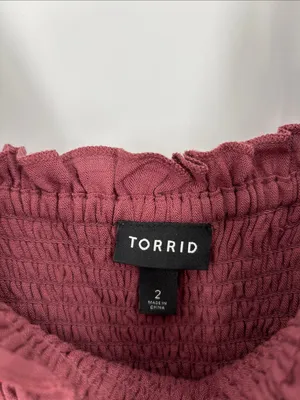 Torrid smocked mauve top tank 2 thumbnail 2