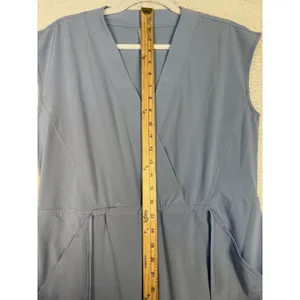 Athleta Romper Womens S Blue V-Neck Sleeveless Pockets Jersey Casual Summer thumbnail 8