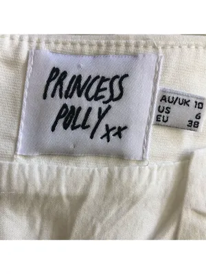 Princess Polly Tennis Mini Skirt Flouncy Hemline Back Zip Cotton White Women’s 6 thumbnail 9