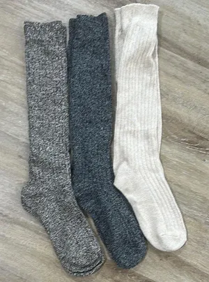 NWT heathered set of 3 boot socks. Medium (5-10) thumbnail 1