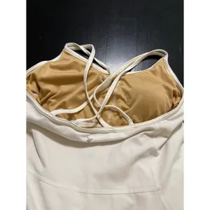 Old Navy Women Cream PowerSoft Strappy Active Dress with Built-in Shorts Large thumbnail 5