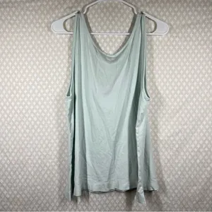 Lake Light Blue‎ Scoop Neck Pointelle Pima Cotton Tank Top thumbnail 5