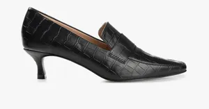 Journee Collection Celina Kitten Heel Pump Black Croc Embossed Size 8M thumbnail 1