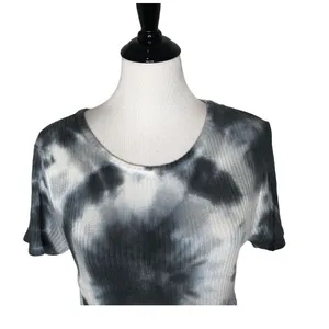 Brandy Melville Tie‎ Dye Crop Top Ribbed Blue Short Sleeve Women Size One Size thumbnail 8