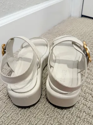 SCHUTZ Wavy‎ Flatform Ankle Strap Buckle Platform Sandals in Cream size 8 thumbnail 5