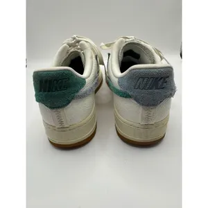 Nike Shoes Women 8.5 Sail Mystic Green Leather Air Force 1 Vandalized‎ Sneakers thumbnail 7