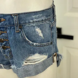 One X One Teaspoon Harlets High Rise Exposed Button Fly Jean Shorts 24 thumbnail 3
