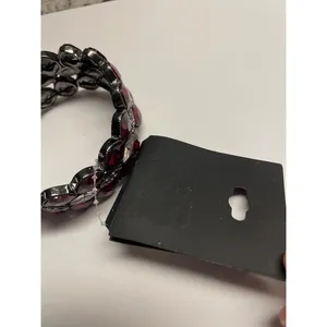 Kohl’s NWT Gunmetal Red Rhinestone Stretchy Stretch Bracelet MSRP $34 -Nice Gift thumbnail 5