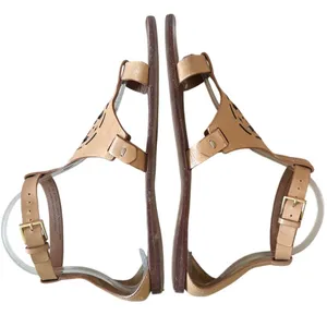Tory Burch Zoey Leather Sandals‎ Tan Cutout Logo Flat Size 8 thumbnail 10